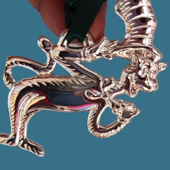 Lot of 2 dr.seuss cat in the hat silver & gold plated christmas ornaments - Picture 6 of 6